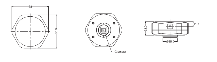 5MP @1/2.5" Color CMOS C mount USB2.0 microscope camera